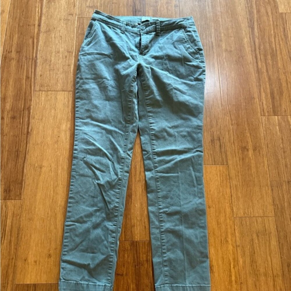 Green Chinos Cotton Straight Leg